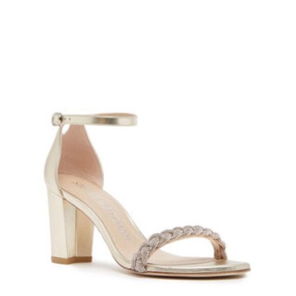 Stuart Weitzman Nearlynude Highshine Sandal in Plantino Size 8 - Picture 1 of 11